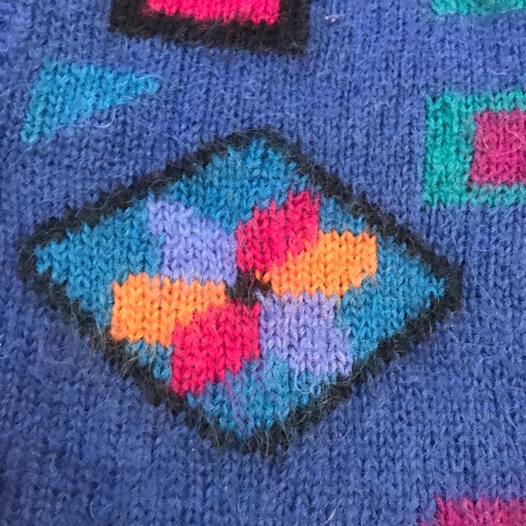 Vintage 90’s L.L. Bean Geometric Mohair Sweater - Picture 5 of 7